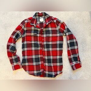 American Eagle Red and Black Plaid Shirt